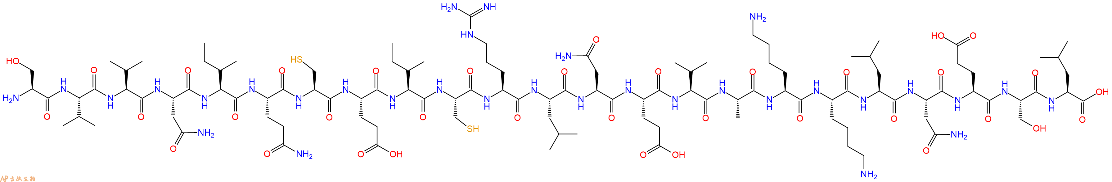 专肽生物产品H2N-Ser-Val-Val-Asn-Ile-Gln-Cys-Glu-Ile-Cys-Arg-Leu-Asn-Glu-Val-Ala-Lys-Lys-Leu-Asn-Glu-Ser-Leu-COOH