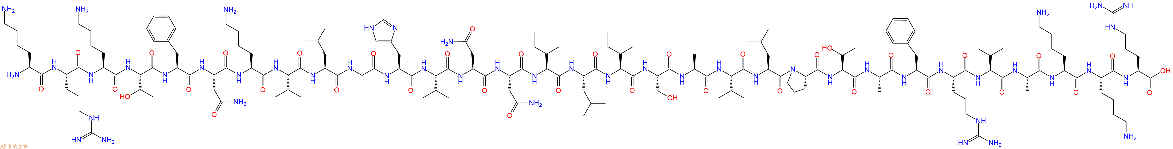 专肽生物产品H2N-Lys-Arg-Lys-Thr-Phe-Asn-Lys-Val-Leu-Gly-His-Val-Asn-Asn-Ile-Leu-Ile-Ser-Ala-Val-Leu-Pro-Thr-Ala-Phe-Arg-Val-Ala-Lys-Lys-Arg-COOH