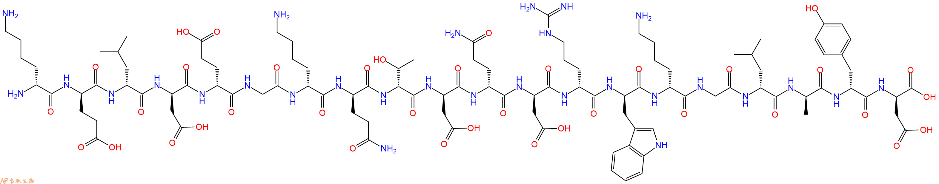 专肽生物产品H2N-DLys-DGlu-DLeu-DAsp-DGlu-Gly-DLys-DGln-DThr-DAsp-DGln-DAsp-DArg-DTrp-DLys-Gly-DLeu-DAla-DTyr-DAsp-COOH