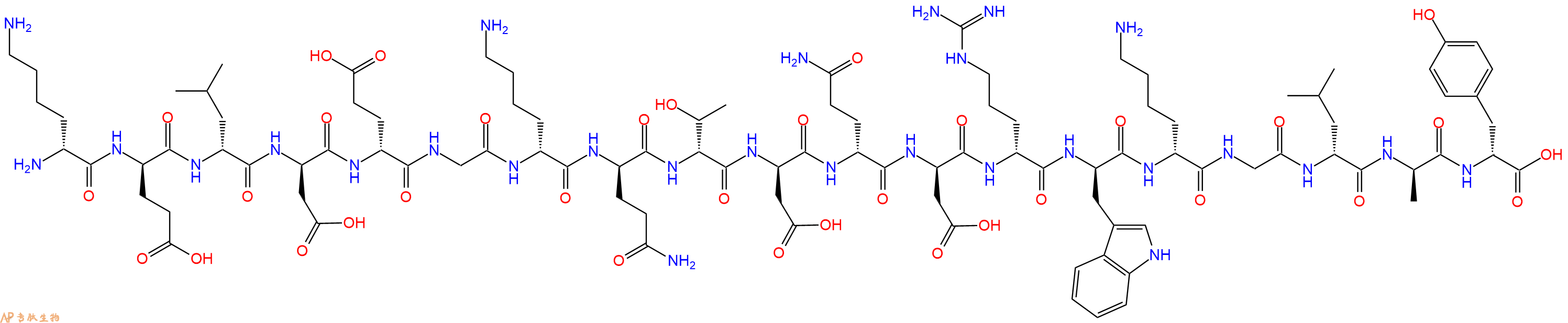 专肽生物产品H2N-DLys-DGlu-DLeu-DAsp-DGlu-Gly-DLys-DGln-DThr-DAsp-DGln-DAsp-DArg-DTrp-DLys-Gly-DLeu-DAla-DTyr-COOH
