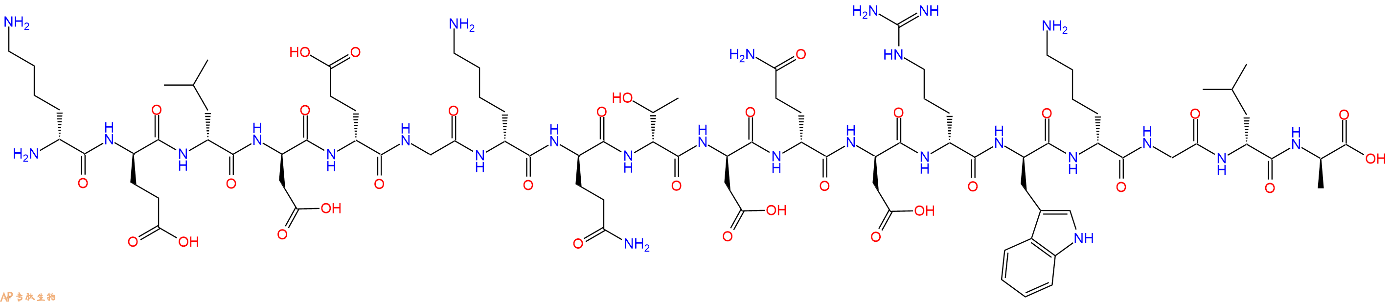 专肽生物产品H2N-DLys-DGlu-DLeu-DAsp-DGlu-Gly-DLys-DGln-DThr-DAsp-DGln-DAsp-DArg-DTrp-DLys-Gly-DLeu-DAla-COOH