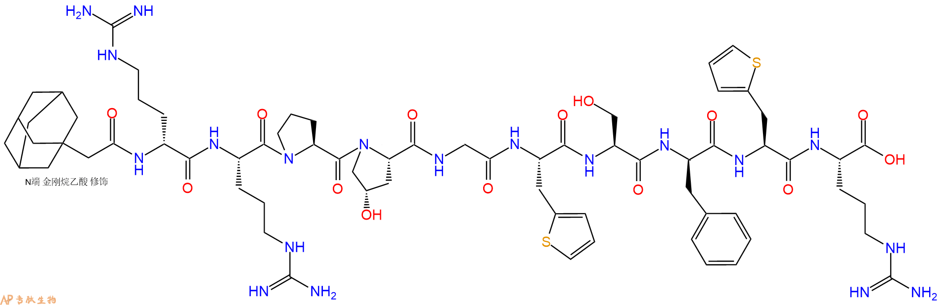 专肽生物产品[N-Admantaneacetyl-DArg0-Hyp3,Thi5,8,DPhe7] Bradykinin130942-96-0