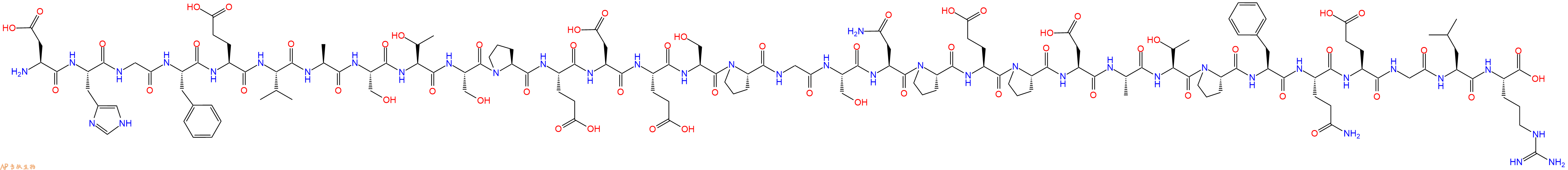 专肽生物产品H2N-Asp-His-Gly-Phe-Glu-Val-Ala-Ser-Thr-Ser-Pro-Glu-Asp-Glu-Ser-Pro-Gly-Ser-Asn-Pro-Glu-Pro-Asp-Ala-Thr-Pro-Phe-Gln-Glu-Gly-Leu-Arg-COOH