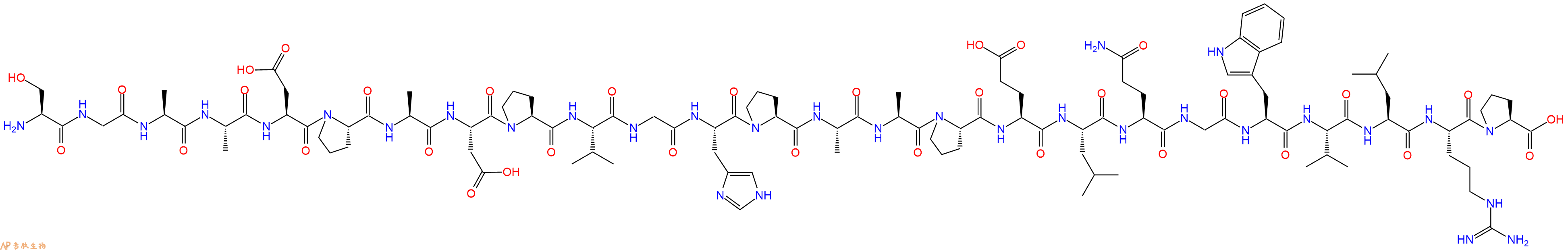 专肽生物产品H2N-Ser-Gly-Ala-Ala-Asp-Pro-Ala-Asp-Pro-Val-Gly-His-Pro-Ala-Ala-Pro-Glu-Leu-Gln-Gly-Trp-Val-Leu-Arg-Pro-COOH