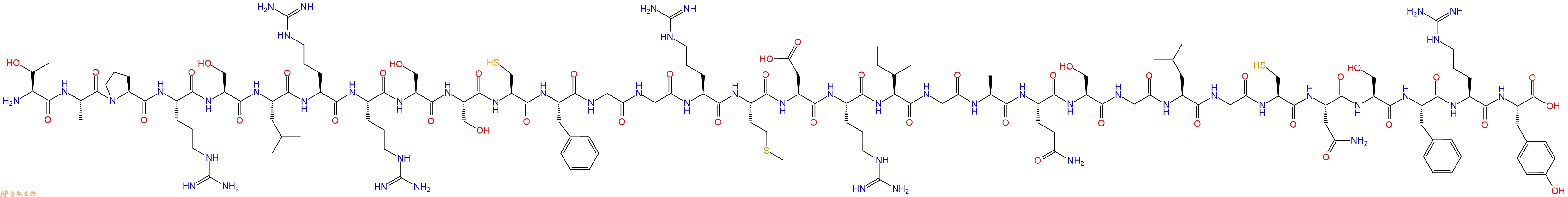 专肽生物产品H2N-Thr-Ala-Pro-Arg-Ser-Leu-Arg-Arg-Ser-Ser-Cys-Phe-Gly-Gly-Arg-Met-Asp-Arg-Ile-Gly-Ala-Gln-Ser-Gly-Leu-Gly-Cys-Asn-Ser-Phe-Arg-Tyr-COOH