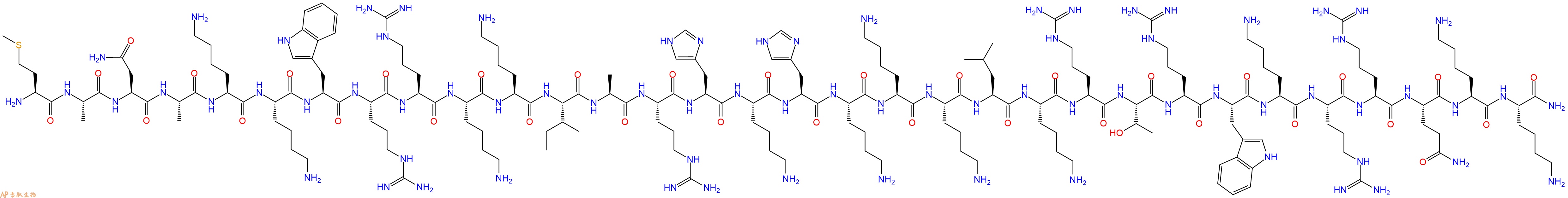 专肽生物产品H2N-Met-Ala-Asn-Ala-Lys-Lys-Trp-Arg-Arg-Lys-Lys-Ile-Ala-Arg-His-Lys-His-Lys-Lys-Lys-Leu-Lys-Arg-Thr-Arg-Trp-Lys-Arg-Arg-Gln-Lys-Lys-NH2
