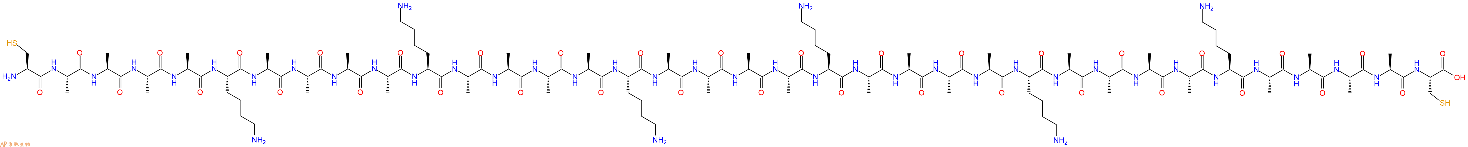 专肽生物产品H2N-Cys-Ala-Ala-Ala-Ala-Lys-Ala-Ala-Ala-Ala-Lys-Ala-Ala-Ala-Ala-Lys-Ala-Ala-Ala-Ala-Lys-Ala-Ala-Ala-Ala-Lys-Ala-Ala-Ala-Ala-Lys-Ala-Ala-Ala-Ala-Cys-COOH