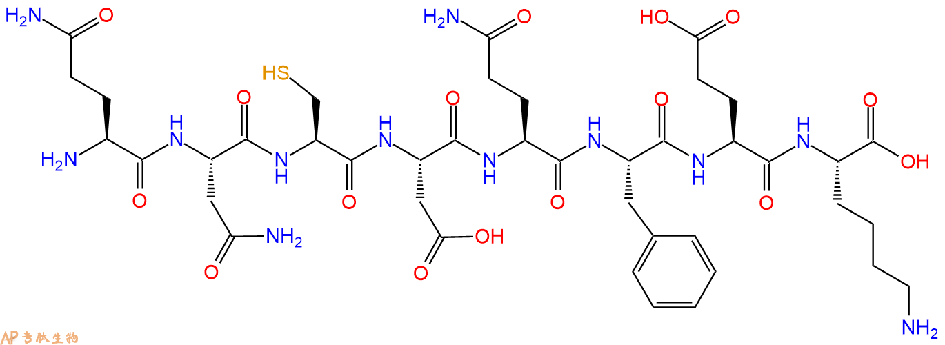 专肽生物产品H2N-Gln-Asn-Cys-Asp-Gln-Phe-Glu-Lys-COOH