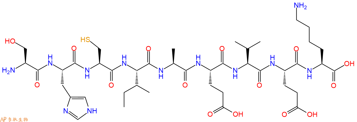 专肽生物产品H2N-Ser-His-Cys-Ile-Ala-Glu-Val-Glu-Lys-COOH