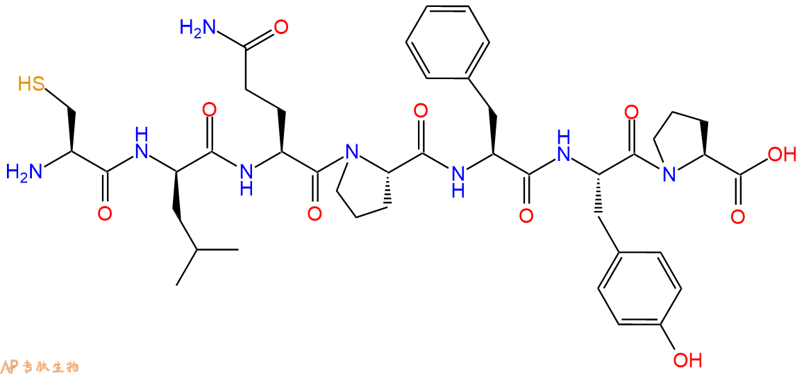 专肽生物产品H2N-Cys-DLeu-Gln-Pro-Phe-Tyr-Pro-COOH