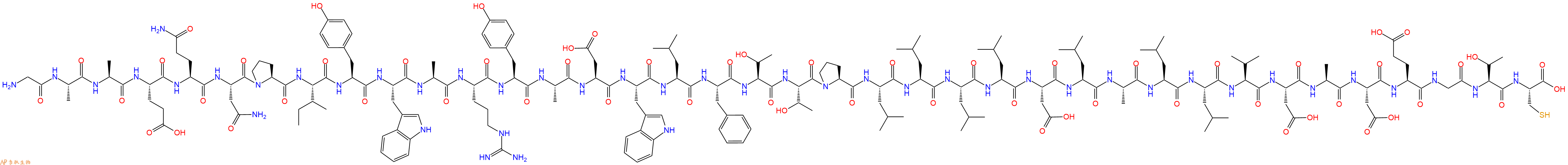 专肽生物产品H2N-Gly-Ala-Ala-Glu-Gln-Asn-Pro-Ile-Tyr-Trp-Ala-Arg-Tyr-Ala-Asp-Trp-Leu-Phe-Thr-Thr-Pro-Leu-Leu-Leu-Leu-Asp-Leu-Ala-Leu-Leu-Val-Asp-Ala-Asp-Glu-Gly-Thr-Cys-COOH