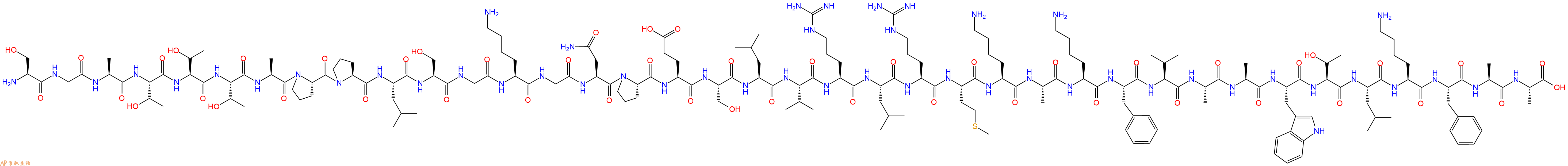 专肽生物产品H2N-Ser-Gly-Ala-Thr-Thr-Thr-Ala-Pro-Pro-Leu-Ser-Gly-Lys-Gly-Asn-Pro-Glu-Ser-Leu-Val-Arg-Leu-Arg-Met-Lys-Ala-Lys-Phe-Val-Ala-Ala-Trp-Thr-Leu-Lys-Phe-Ala-Ala-COOH