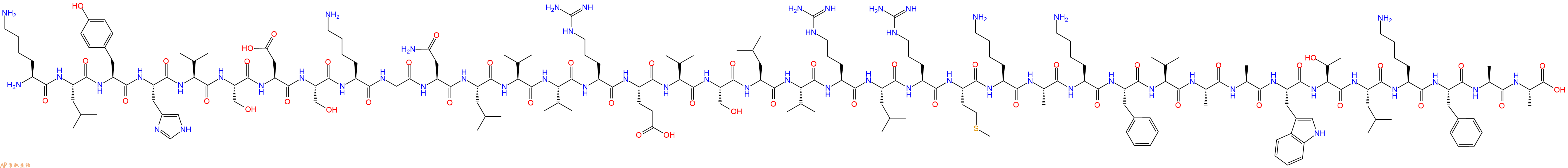 专肽生物产品H2N-Lys-Leu-Tyr-His-Val-Ser-Asp-Ser-Lys-Gly-Asn-Leu-Val-Val-Arg-Glu-Val-Ser-Leu-Val-Arg-Leu-Arg-Met-Lys-Ala-Lys-Phe-Val-Ala-Ala-Trp-Thr-Leu-Lys-Phe-Ala-Ala-COOH