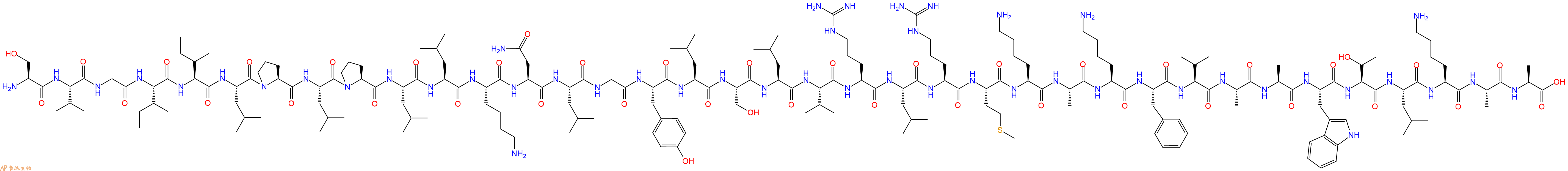 专肽生物产品H2N-Ser-Val-Gly-Ile-Ile-Leu-Pro-Leu-Pro-Leu-Leu-Lys-Asn-Leu-Gly-Tyr-Leu-Ser-Leu-Val-Arg-Leu-Arg-Met-Lys-Ala-Lys-Phe-Val-Ala-Ala-Trp-Thr-Leu-Lys-Ala-Ala-COOH