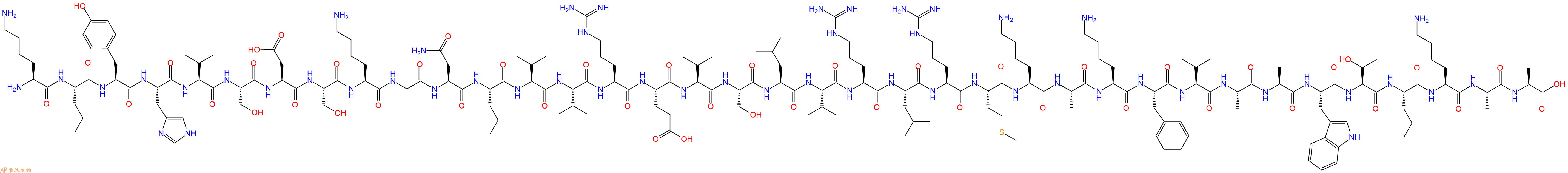 专肽生物产品H2N-Lys-Leu-Tyr-His-Val-Ser-Asp-Ser-Lys-Gly-Asn-Leu-Val-Val-Arg-Glu-Val-Ser-Leu-Val-Arg-Leu-Arg-Met-Lys-Ala-Lys-Phe-Val-Ala-Ala-Trp-Thr-Leu-Lys-Ala-Ala-COOH