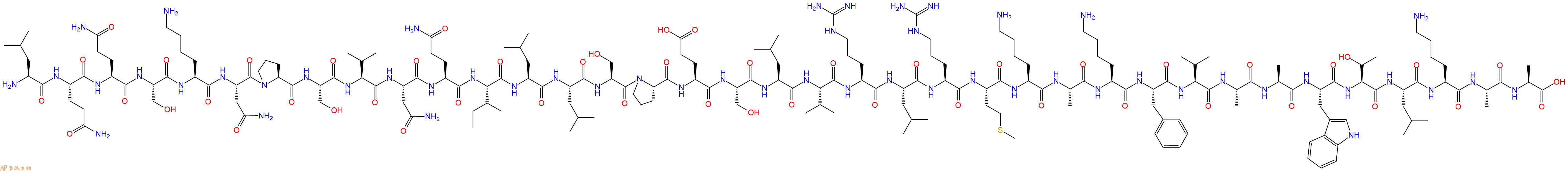 专肽生物产品H2N-Leu-Gln-Gln-Ser-Lys-Asn-Pro-Ser-Val-Asn-Gln-Ile-Leu-Leu-Ser-Pro-Glu-Ser-Leu-Val-Arg-Leu-Arg-Met-Lys-Ala-Lys-Phe-Val-Ala-Ala-Trp-Thr-Leu-Lys-Ala-Ala-COOH
