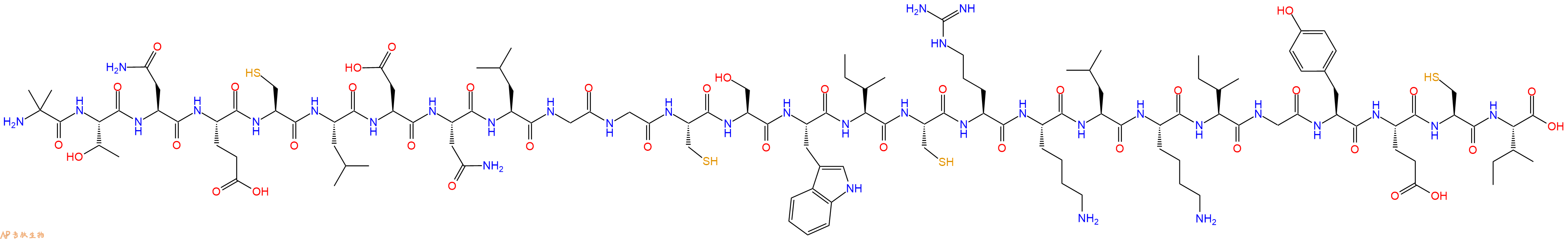 专肽生物产品H2N-Aib-Thr-Asn-Glu-Cys-Leu-Asp-Asn-Leu-Gly-Gly-Cys-Ser-Trp-Ile-Cys-Arg-Lys-Leu-Lys-Ile-Gly-Tyr-Glu-Cys-Ile-COOH