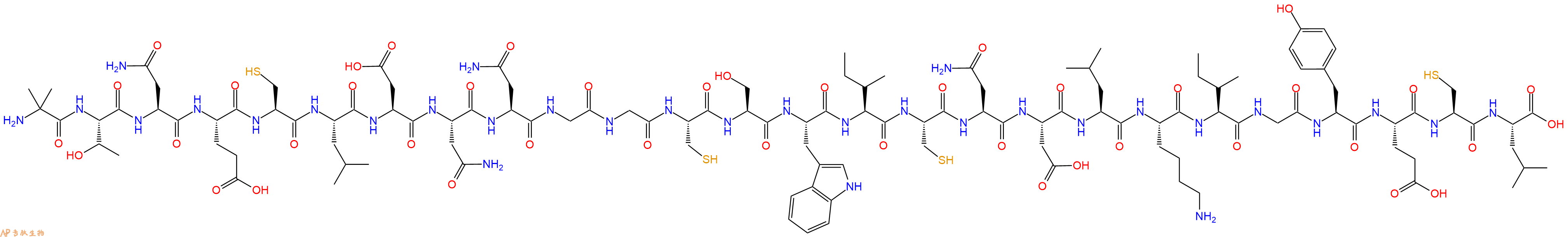 专肽生物产品H2N-Aib-Thr-Asn-Glu-Cys-Leu-Asp-Asn-Asn-Gly-Gly-Cys-Ser-Trp-Ile-Cys-Asn-Asp-Leu-Lys-Ile-Gly-Tyr-Glu-Cys-Leu-COOH