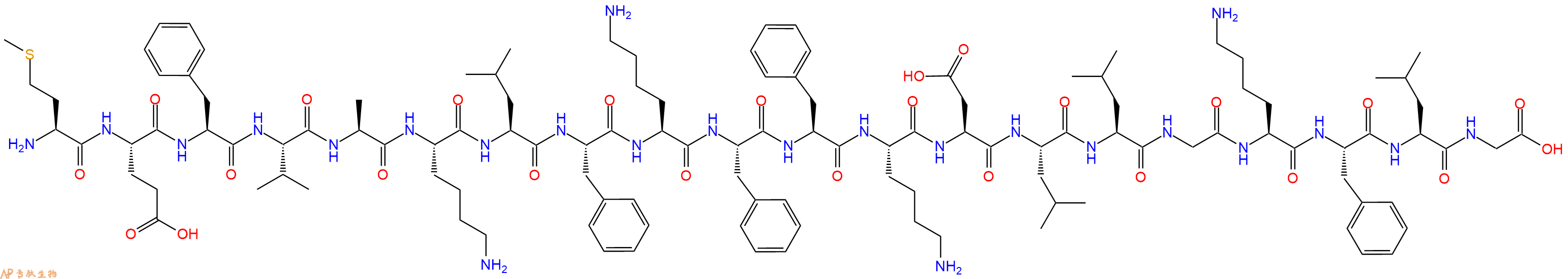 专肽生物产品H2N-Met-Glu-Phe-Val-Ala-Lys-Leu-Phe-Lys-Phe-Phe-Lys-Asp-Leu-Leu-Gly-Lys-Phe-Leu-Gly-COOH