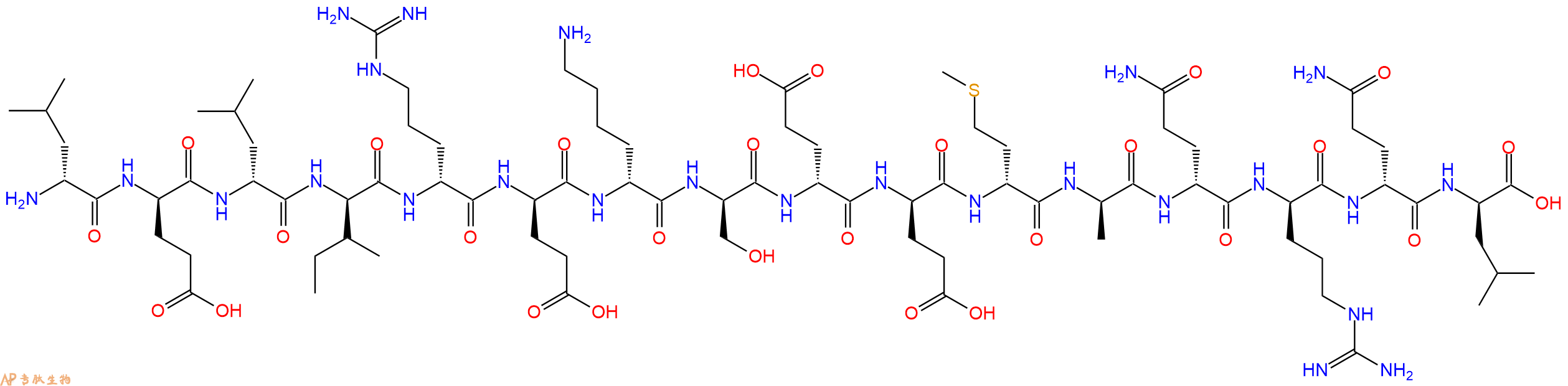 专肽生物产品H2N-DLeu-DGlu-DLeu-DIle-DArg-DGlu-DLys-DSer-DGlu-DGlu-DMet-DAla-DGln-DArg-DGln-DLeu-COOH