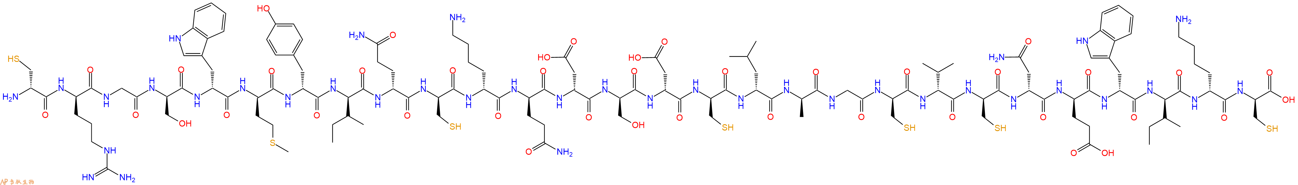 专肽生物产品H2N-DCys-DArg-Gly-DSer-DTrp-DMet-DTyr-DIle-DGln-DCys-DLys-DGln-DAsp-DSer-DAsp-DCys-DLeu-DAla-Gly-DCys-DVal-DCys-DAsn-DGlu-DTrp-DIle-DLys-DCys-COOH