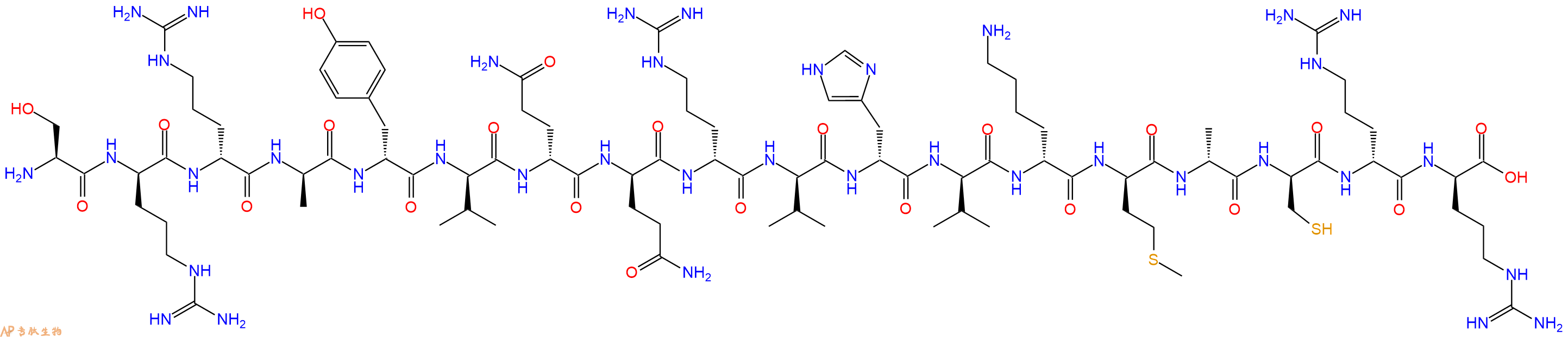 专肽生物产品H2N-Ser-DArg-DArg-DAla-DTyr-DVal-DGln-DGln-DArg-DVal-DHis-DVal-DLys-DMet-DAla-DCys-DArg-DArg-COOH