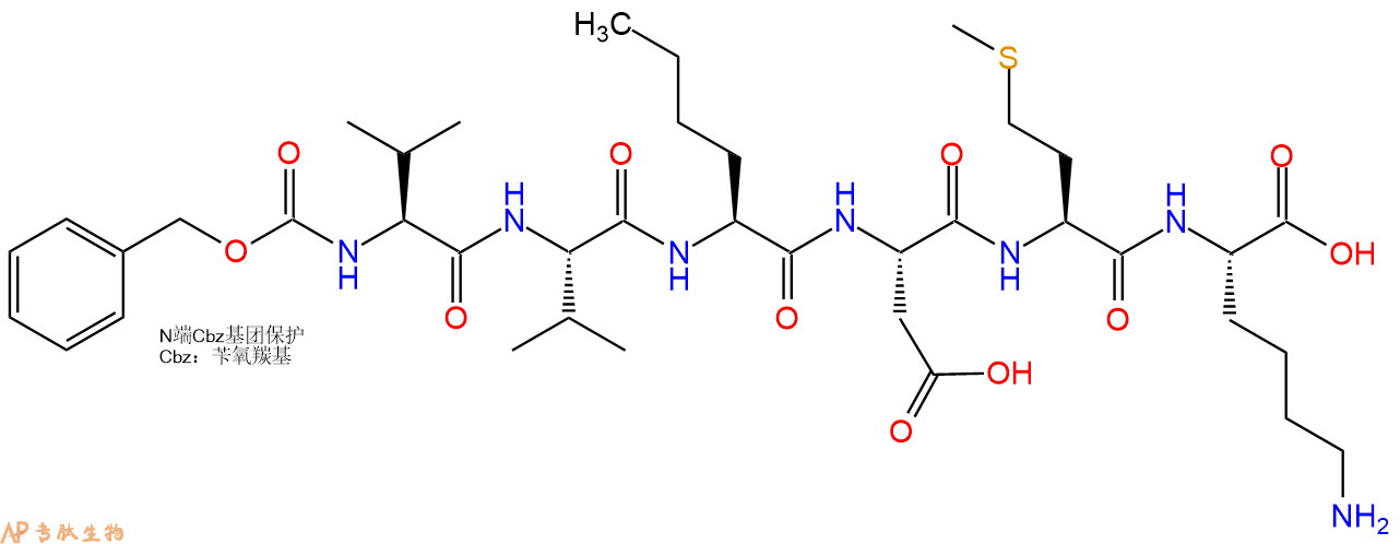 专肽生物产品Cbz-Val-Val-Nle-Asp-Met-Lys-COOH