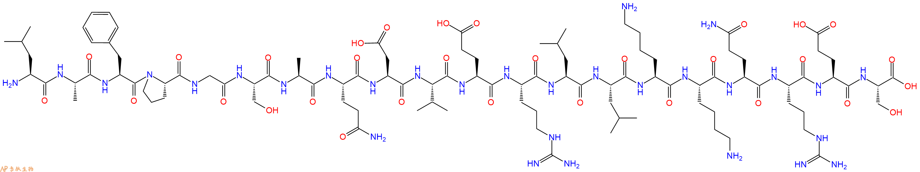专肽生物产品H2N-Leu-Ala-Phe-Pro-Gly-Ser-Ala-Gln-Asp-Val-Glu-Arg-Leu-Leu-Lys-Lys-Gln-Arg-Glu-Ser-COOH