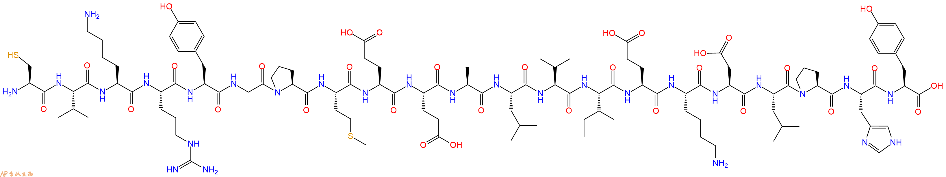 专肽生物产品H2N-Cys-Val-Lys-Arg-Tyr-Gly-Pro-Met-Glu-Glu-Ala-Leu-Val-Ile-Glu-Lys-Asp-Leu-Pro-His-Tyr-COOH