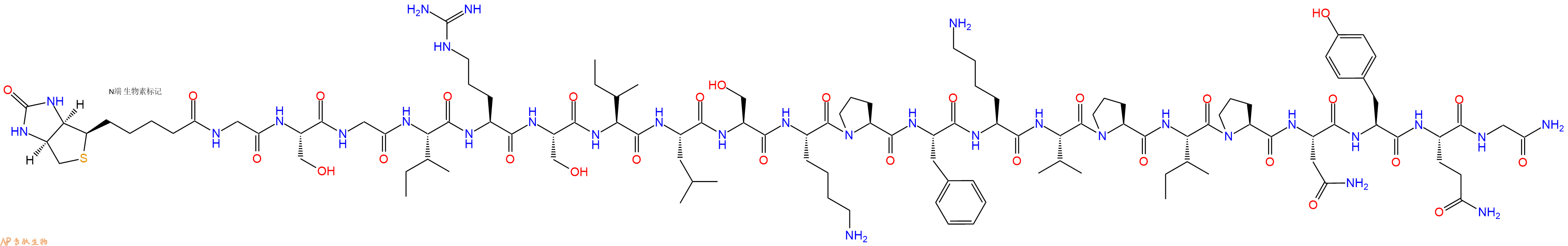 专肽生物产品Biotin-Gly-Ser-Gly-Ile-Arg-Ser-Ile-Leu-Ser-Lys-Pro-Phe-Lys-Val-Pro-Ile-Pro-Asn-Tyr-Gln-Gly-NH2