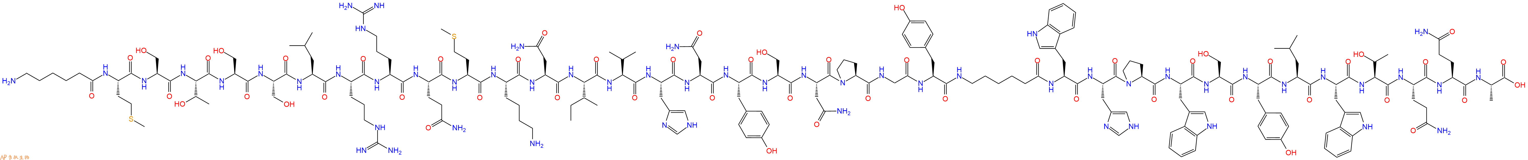 专肽生物产品H2N-Ahx-Met-Ser-Thr-Ser-Ser-Leu-Arg-Arg-Gln-Met-Lys-Asn-Ile-Val-His-Asn-Tyr-Ser-Asn-Pro-Gly-Tyr-Ahx-Trp-His-Pro-Trp-Ser-Tyr-Leu-Trp-Thr-Gln-Gln-Ala-COOH