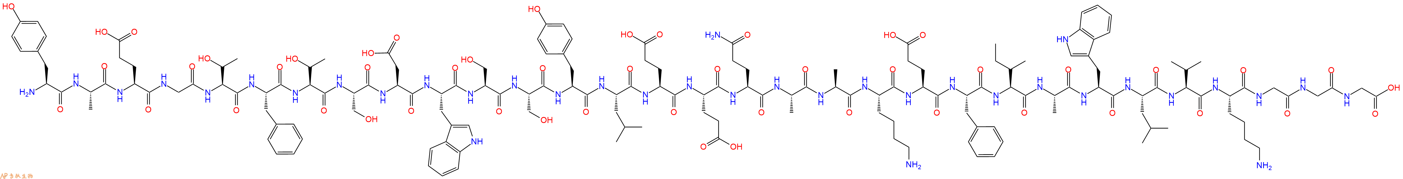 专肽生物产品H2N-Tyr-Ala-Glu-Gly-Thr-Phe-Thr-Ser-Asp-Trp-Ser-Ser-Tyr-Leu-Glu-Glu-Gln-Ala-Ala-Lys-Glu-Phe-Ile-Ala-Trp-Leu-Val-Lys-Gly-Gly-Gly-COOH