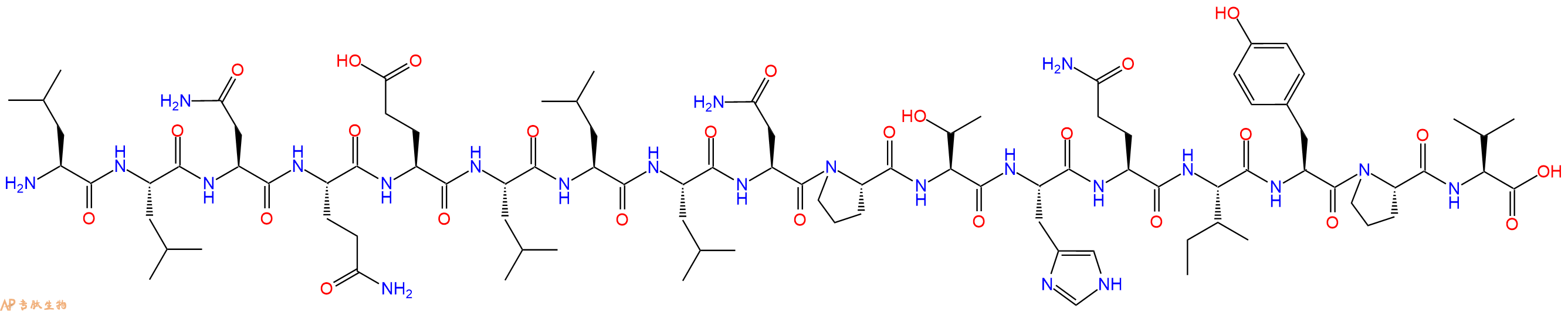 专肽生物产品H2N-Leu-Leu-Asn-Gln-Glu-Leu-Leu-Leu-Asn-Pro-Thr-His-Gln-Ile-Tyr-Pro-Val-COOH