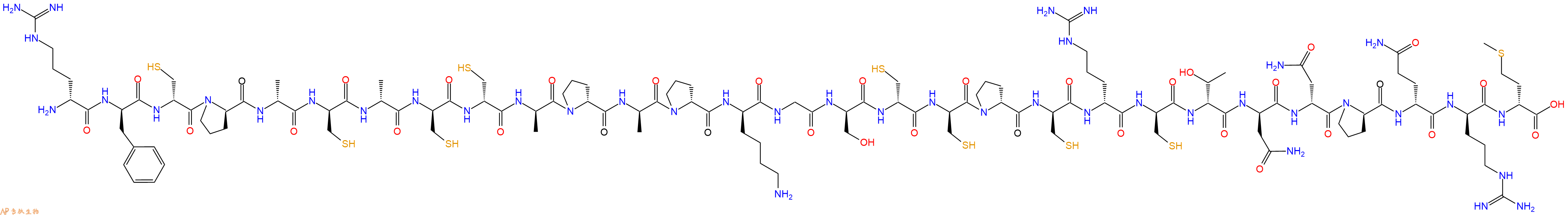 专肽生物产品H2N-DArg-DPhe-DCys-DPro-DAla-DCys-DAla-DCys-DCys-DAla-DPro-DAla-DPro-DLys-Gly-DSer-DCys-DCys-DPro-DCys-DArg-DCys-DThr-DAsn-DAsn-DPro-DGln-DArg-DMet-COOH