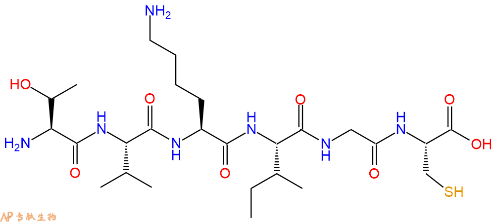 专肽生物产品H2N-Thr-Val-Lys-Ile-Gly-Cys-COOH