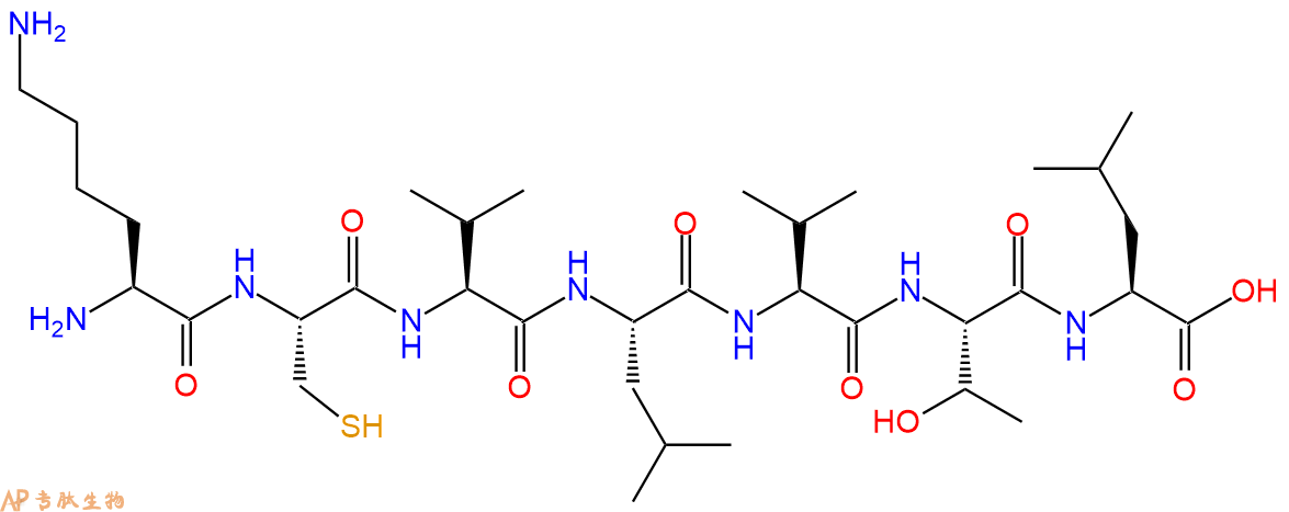 专肽生物产品H2N-Lys-Cys-Val-Leu-Val-Thr-Leu-COOH