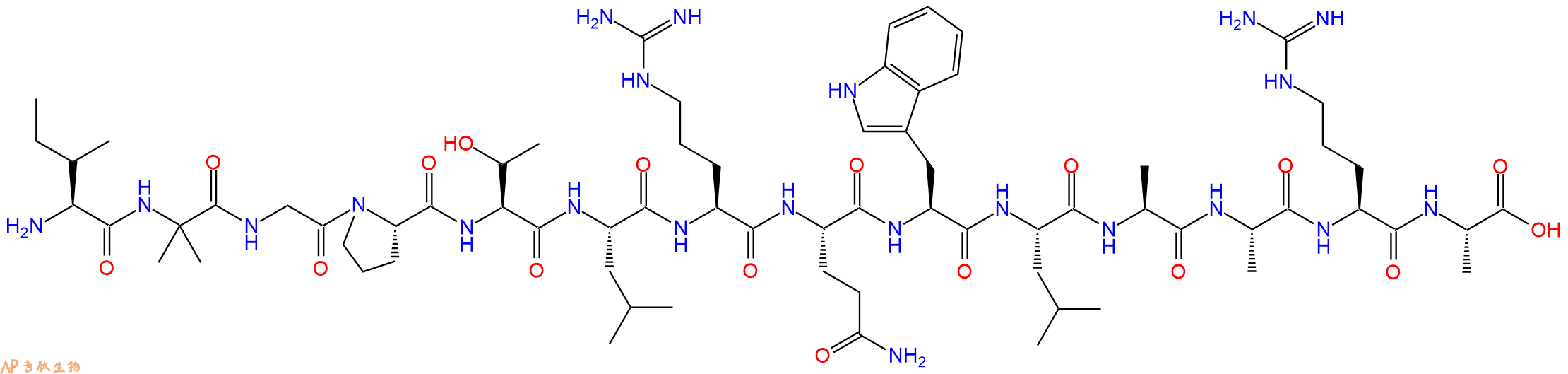 专肽生物产品H2N-Ile-Aib-Gly-Pro-Thr-Leu-Arg-Gln-Trp-Leu-Ala-Ala-Arg-Ala-COOH