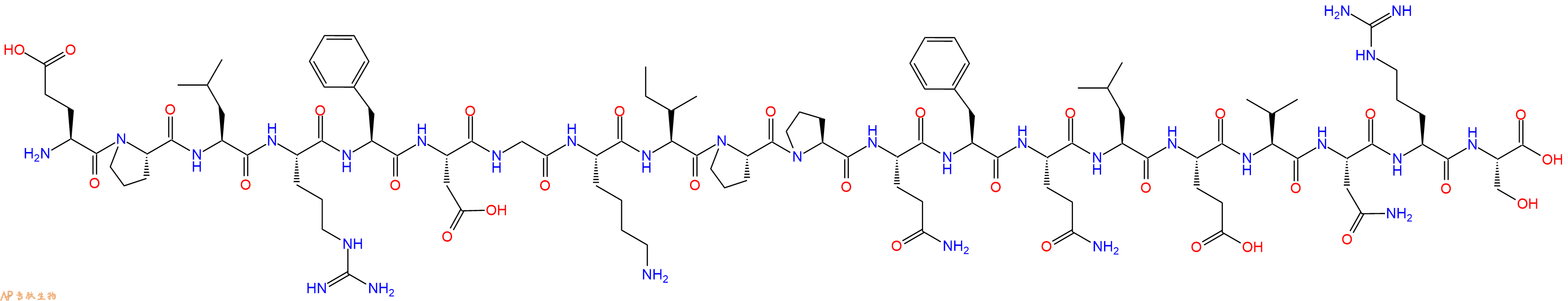 专肽生物产品H2N-Glu-Pro-Leu-Arg-Phe-Asp-Gly-Lys-Ile-Pro-Pro-Gln-Phe-Gln-Leu-Glu-Val-Asn-Arg-Ser-COOH