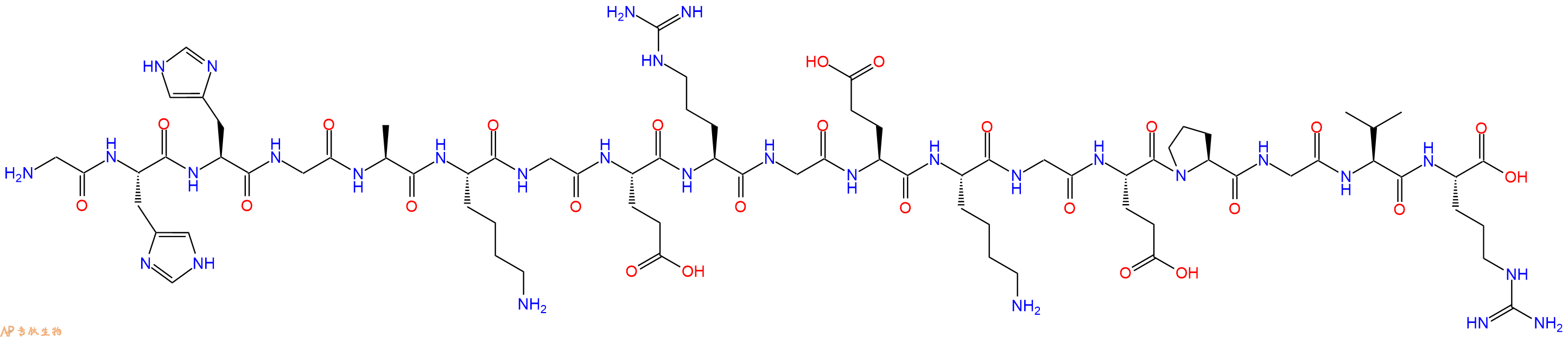 专肽生物产品H2N-Gly-His-His-Gly-Ala-Lys-Gly-Glu-Arg-Gly-Glu-Lys-Gly-Glu-Pro-Gly-Val-Arg-COOH