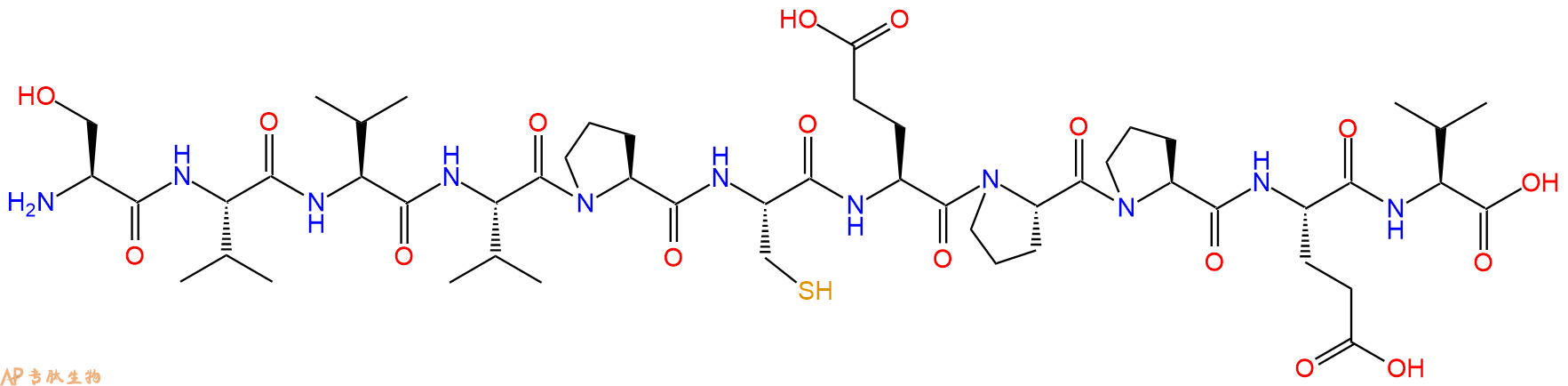 专肽生物产品H2N-Ser-Val-Val-Val-Pro-Cys-Glu-Pro-Pro-Glu-Val-COOH