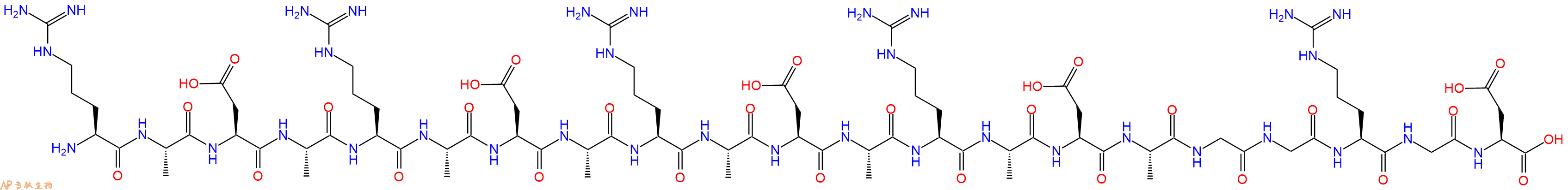 专肽生物产品H2N-Arg-Ala-Asp-Ala-Arg-Ala-Asp-Ala-Arg-Ala-Asp-Ala-Arg-Ala-Asp-Ala-Gly-Gly-Arg-Gly-Asp-COOH