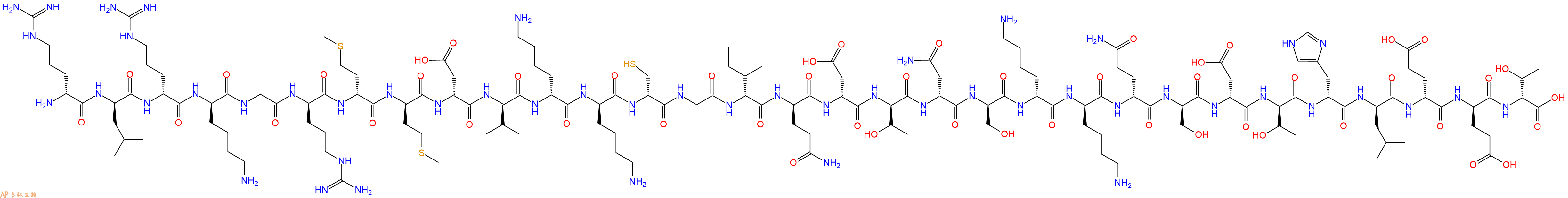 专肽生物产品H2N-DArg-DLeu-DArg-DLys-Gly-DArg-DMet-DMet-DAsp-DVal-DLys-DLys-DCys-Gly-DIle-DGln-DAsp-DThr-DAsn-DSer-DLys-DLys-DGln-DSer-DAsp-DThr-DHis-DLeu-DGlu-DGlu-DThr-COOH
