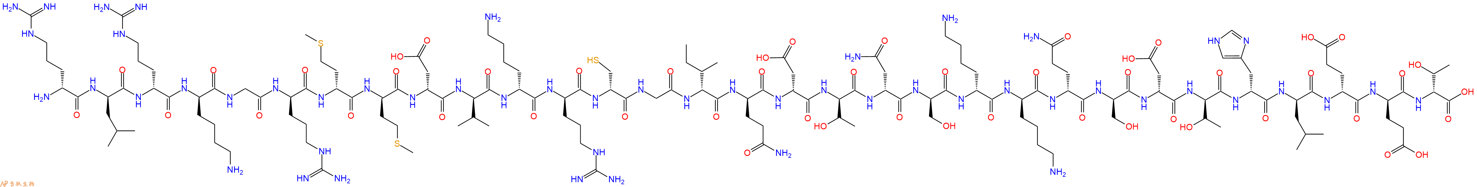 专肽生物产品H2N-DArg-DLeu-DArg-DLys-Gly-DArg-DMet-DMet-DAsp-DVal-DLys-DArg-DCys-Gly-DIle-DGln-DAsp-DThr-DAsn-DSer-DLys-DLys-DGln-DSer-DAsp-DThr-DHis-DLeu-DGlu-DGlu-DThr-COOH