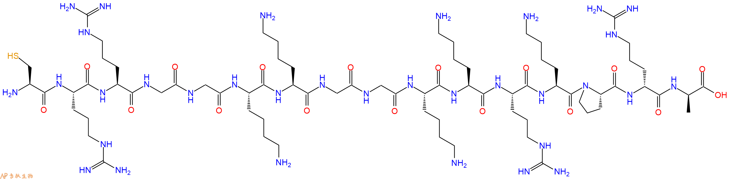 专肽生物产品H2N-Cys-Arg-Arg-Gly-Gly-Lys-Lys-Gly-Gly-Lys-Lys-Arg-Lys-Pro-DArg-DAla-COOH