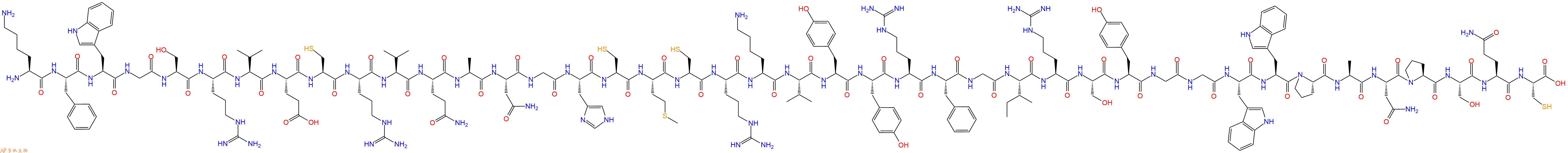 专肽生物产品H2N-Lys-Phe-Trp-Gly-Ser-Arg-Val-Glu-Cys-Arg-Val-Gln-Ala-Asn-Gly-His-Cys-Met-Cys-Arg-Lys-Val-Tyr-Tyr-Arg-Phe-Gly-Ile-Arg-Ser-Tyr-Gly-Gly-Trp-Trp-Pro-Ala-Asn-Pro-Ser-Gln-Cys-COOH