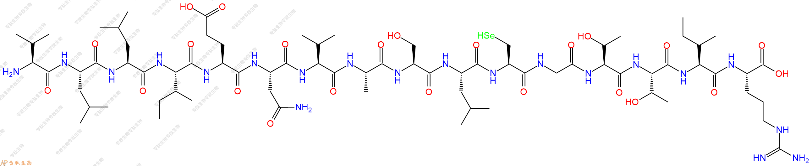 专肽生物产品H2N-Val-Leu-Leu-Ile-Glu-Asn-Val-Ala-Ser-Leu-Sec-Gly-Thr-Thr-Ile-Arg-COOH