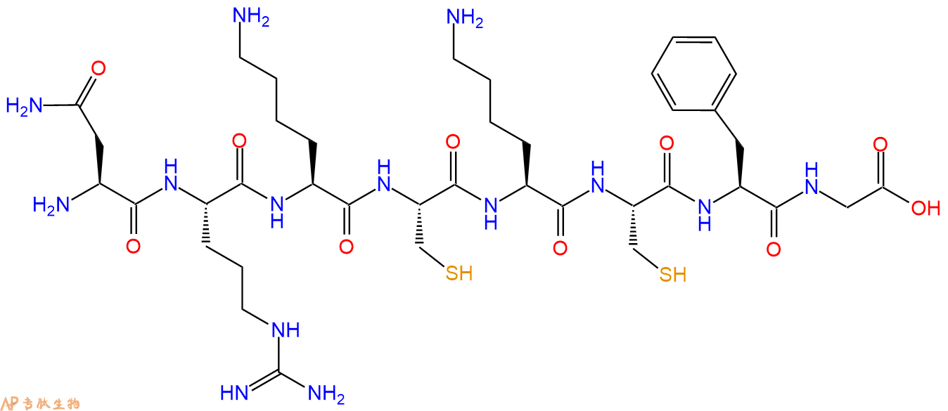 专肽生物产品H2N-Asn-Arg-Lys-Cys-Lys-Cys-Phe-Gly-COOH