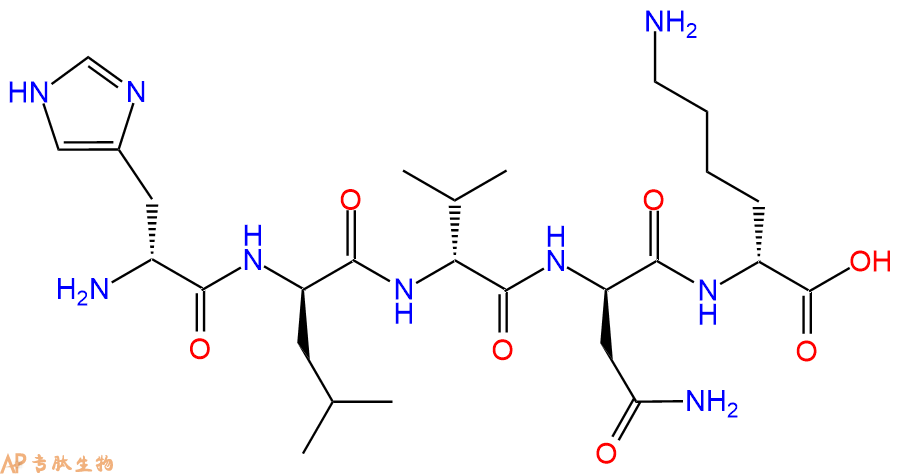 专肽生物产品H2N-DHis-DLeu-DVal-DAsn-DLys-COOH