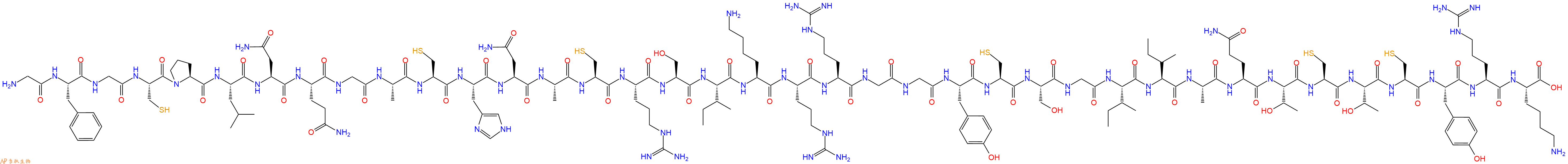 专肽生物产品H2N-Gly-Phe-Gly-Cys-Pro-Leu-Asn-Gln-Gly-Ala-Cys-His-Asn-Ala-Cys-Arg-Ser-Ile-Lys-Arg-Arg-Gly-Gly-Tyr-Cys-Ser-Gly-Ile-Ile-Ala-Gln-Thr-Cys-Thr-Cys-Tyr-Arg-Lys-COOH