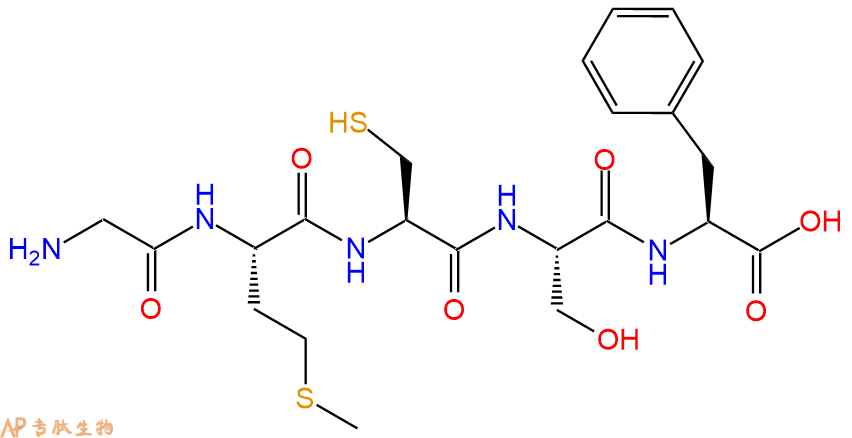专肽生物产品H2N-Gly-Met-Cys-Ser-Phe-COOH
